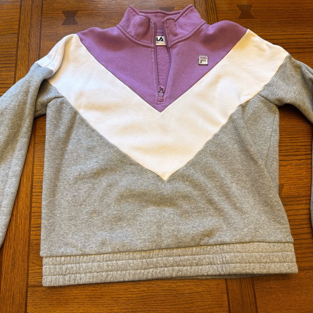 Fila Women's Lavender and Gray Cowl Sweater